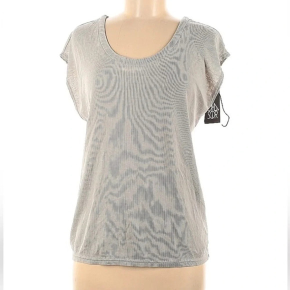 Chaser Women's Medium Gray Ribbed Blouse NWT - Picture 1 of 6